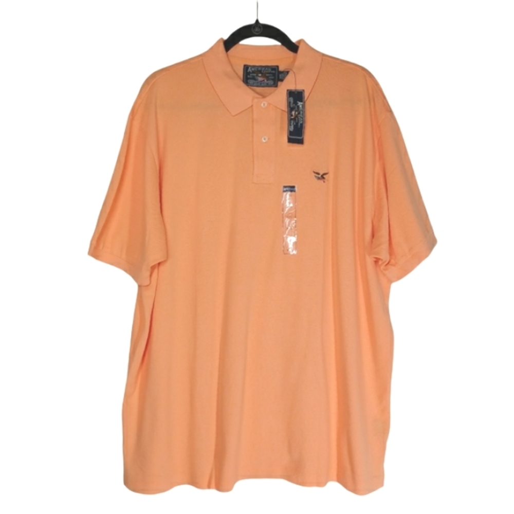 AMERICAN LIVING Light Orange Carryover Shirt Sleeve Button Polo Shirt XXL NWT
